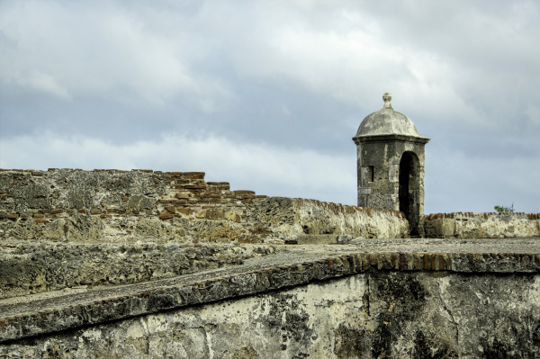 Historic Spanish colonial walls and fortifications - Royalty free image ...