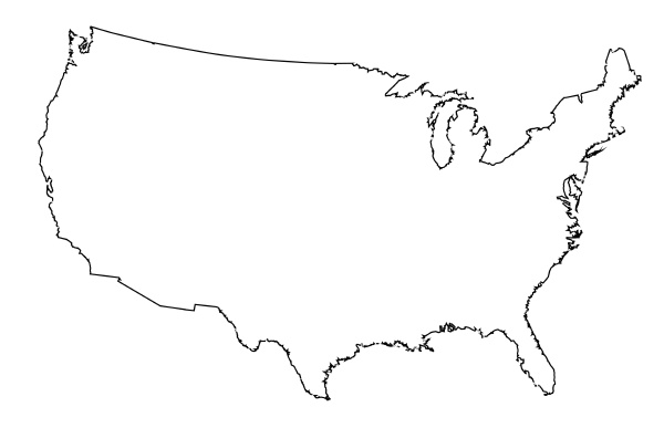 USA Map Outline Silhouette - Royalty free photo #27992544 ...