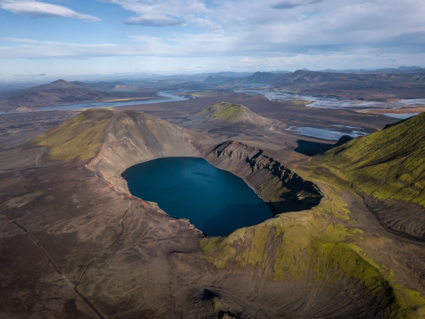 hnausapollur blahylur volcanic crater on iceland