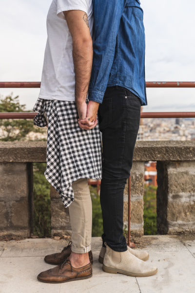 crop view of gay couple standing