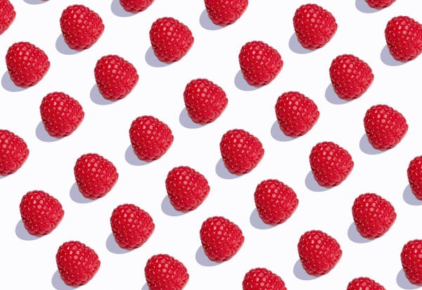 3d illustration raspberries in a