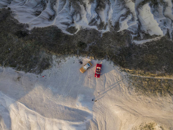 aerial view of cars on landscape