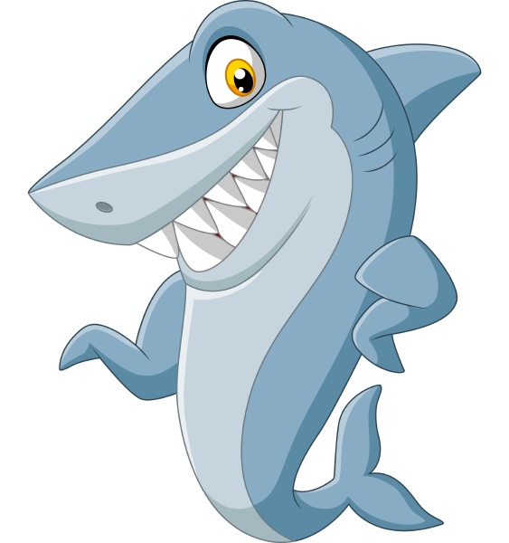 Cartoon shark waving on white background - Royalty free image #28098915 ...