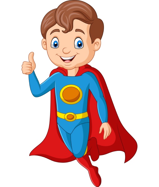 Cartoon superhero boy gives thumb up - Stock Photo #28099403 ...