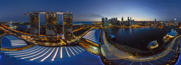 panoramic aerial view of singapore