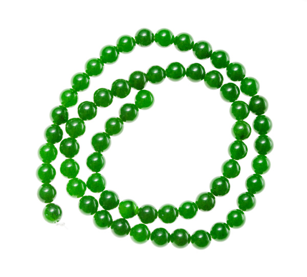 string of beads from green nephrite