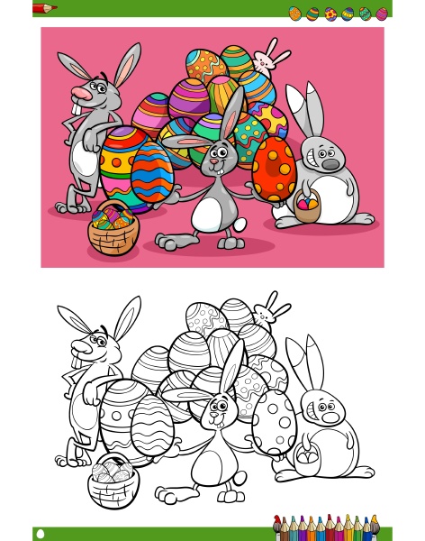 easter bunnies holiday characters coloring book
