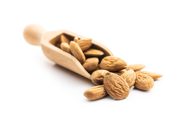 dried almonds nuts in scoop