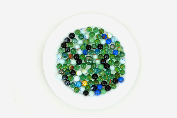 colored glass balls on 360 degree