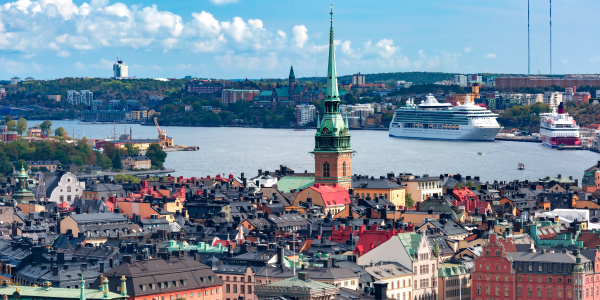 panorama of gamla stan in stockholm