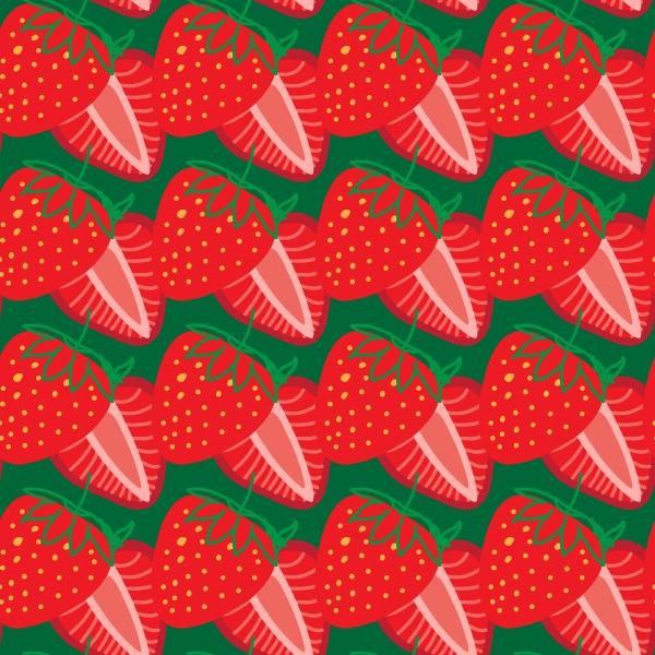 vector seamless pattern of strawberrys