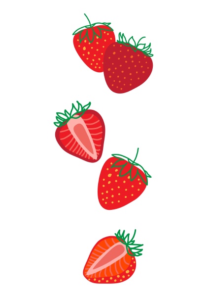 isolated strawberrys design colorful vector