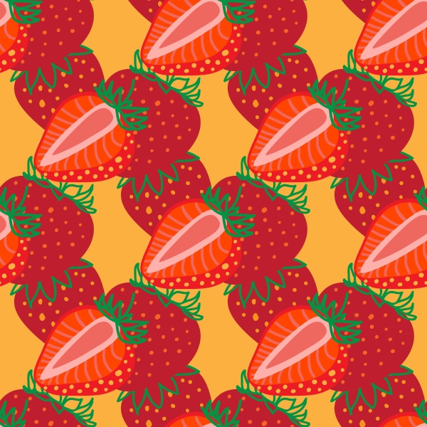 vector, seamless, pattern, of, strawberrys, - 28248892