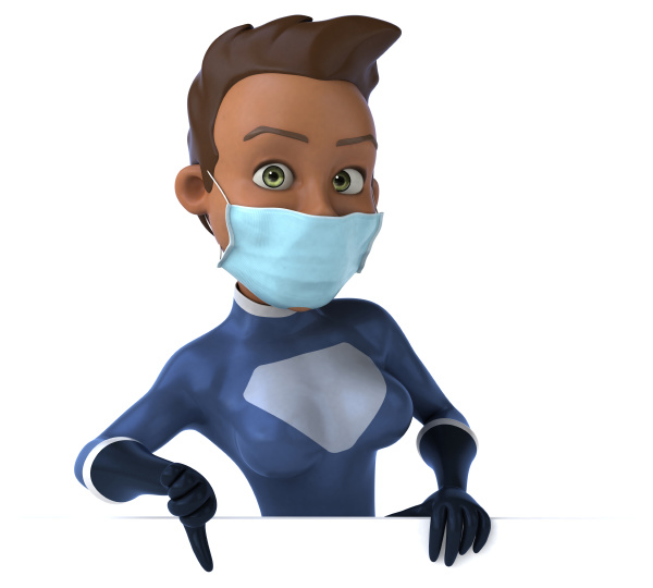 3d illustration of a superhero with