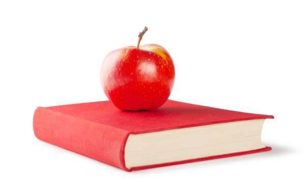 book with apple