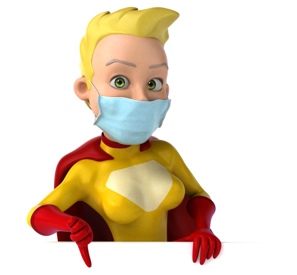 3d, illustration, of, a, superhero, with - 28277397