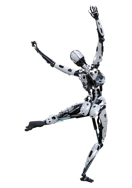 3d, rendering, female, robot, on, white - 28277797