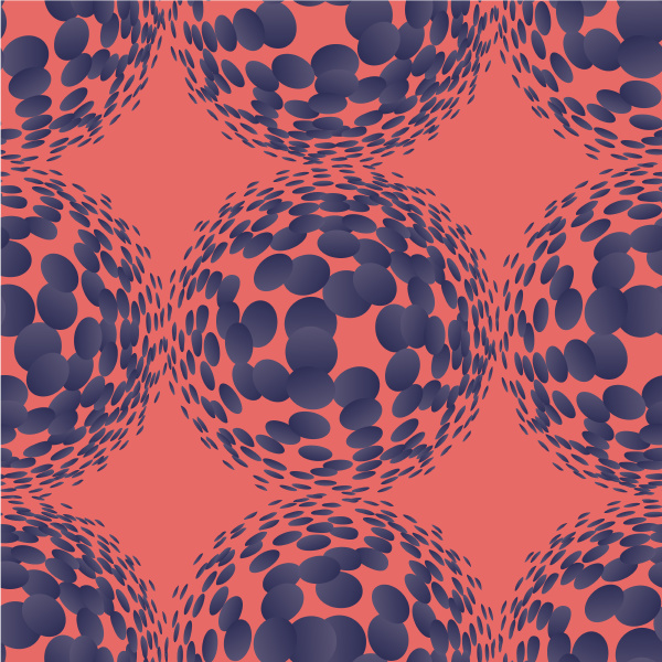 living, coral, halftone, circles, seamless, pattern - 28278745