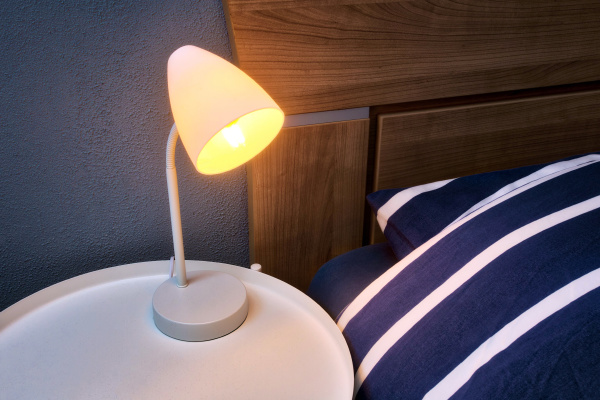 modern, night, lamp, next, to, bed - 28279974