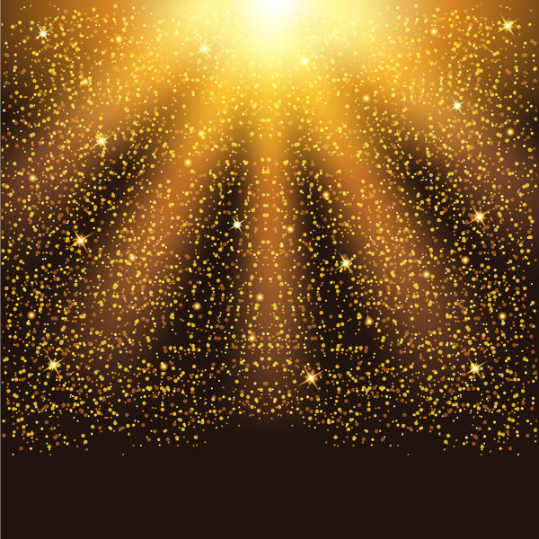 golden falling sparkling particles and stars