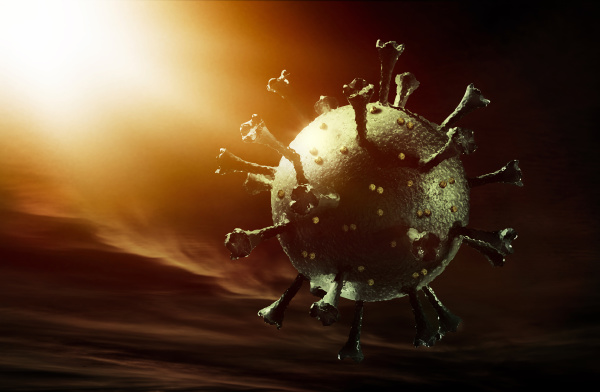 digitally generated image ofcoronavirus