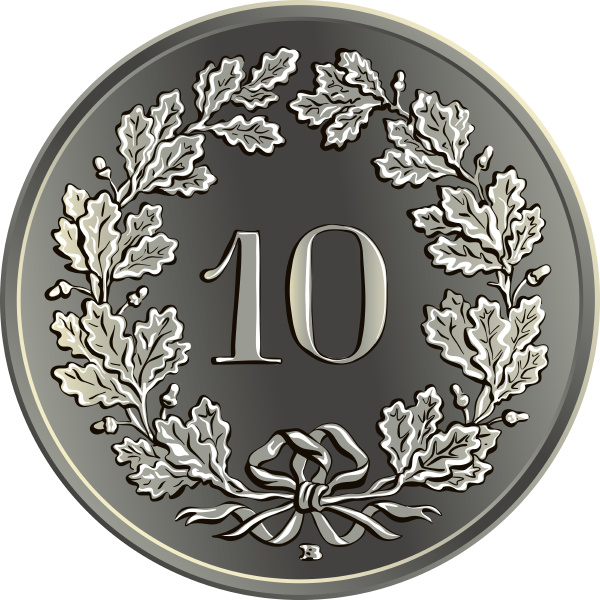 swiss money 10 centimes silver coin