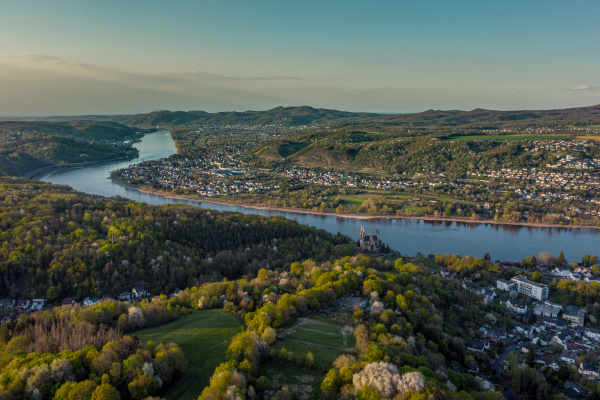 aerial view of the rhine valley