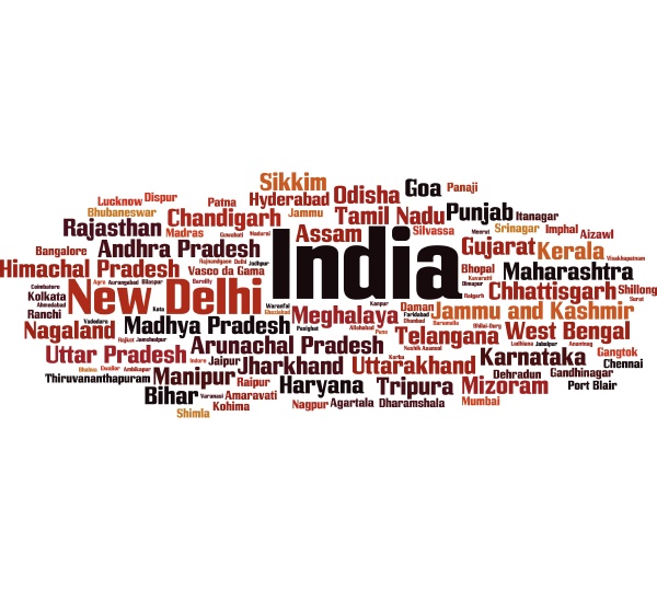 cities in india word cloud