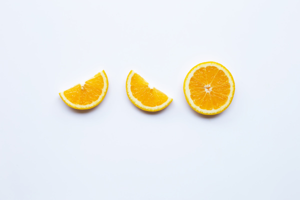 fresh orange citrus fruit on white
