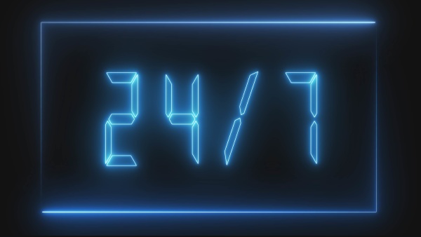 neon elements in blue color