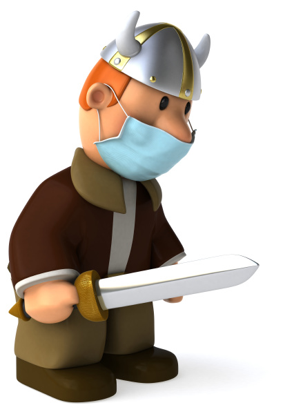 3d illustration of a viking with