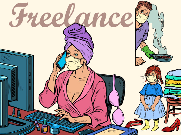 woman work at home freelance epidemic