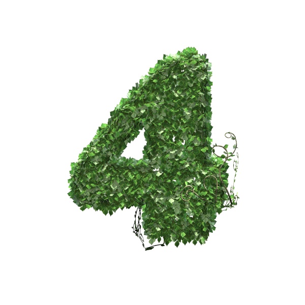 number 4 created of green ivy
