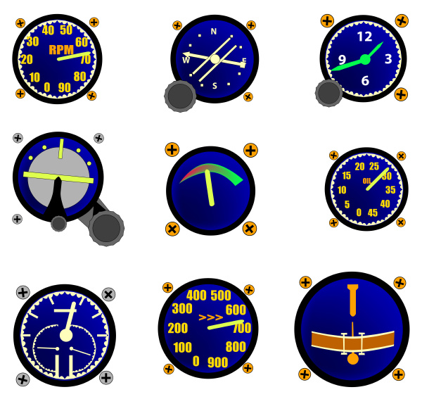 various aircraft gauges