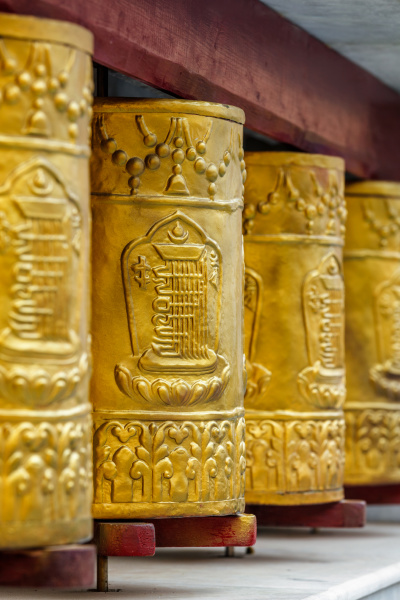 prayer wheels in tabo monastery