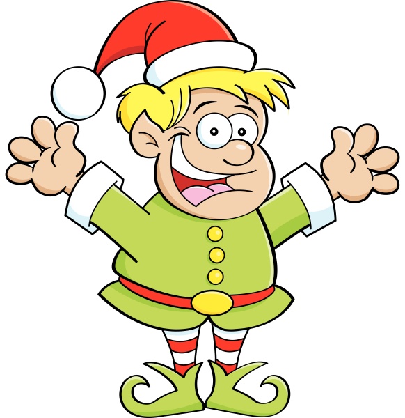 Cartoon illustration of an elf waving his arms. - Stock Photo #28495489 ...