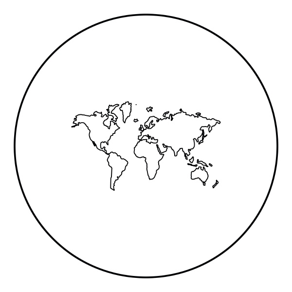 world map icon black color
