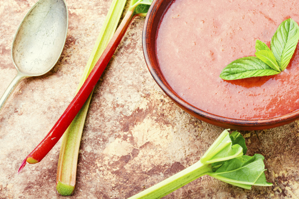 summer cold rhubarb soup