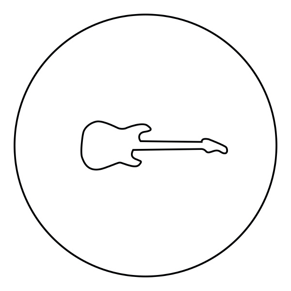 electric guitar black icon in circle