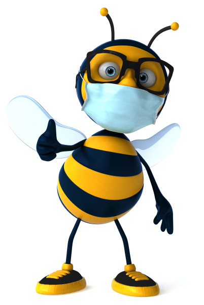 3d illustration of a cartoon bee