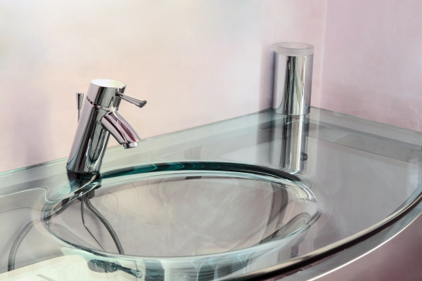 glass sink angle