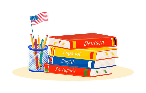 foreign language learning flat concept vector