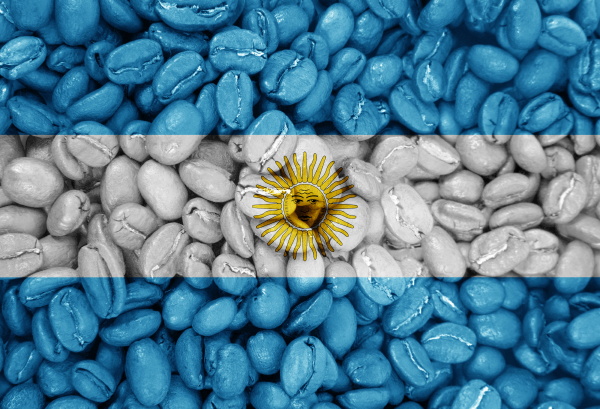 coffee with the country flag background