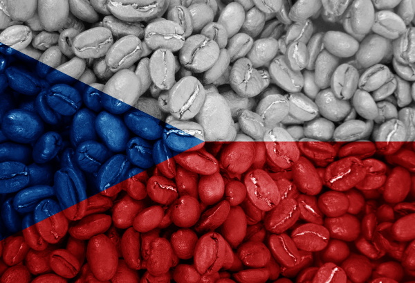 coffee with the country flag background