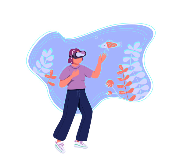 virtual reality flat concept vector illustration