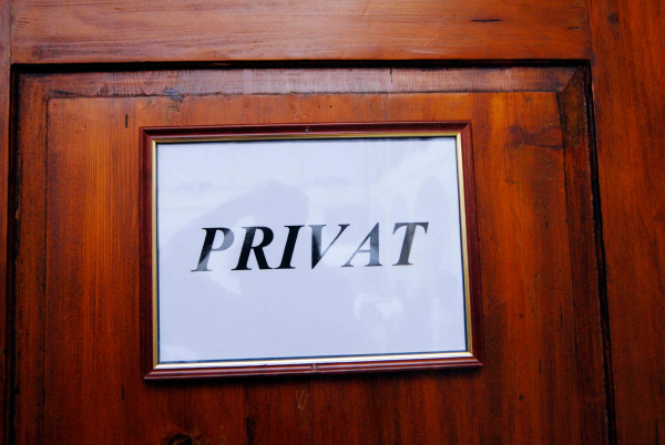 private sign symbol for privacy