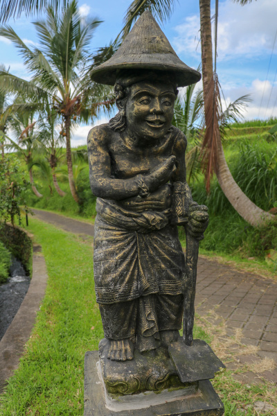 statue of a rice farmer near