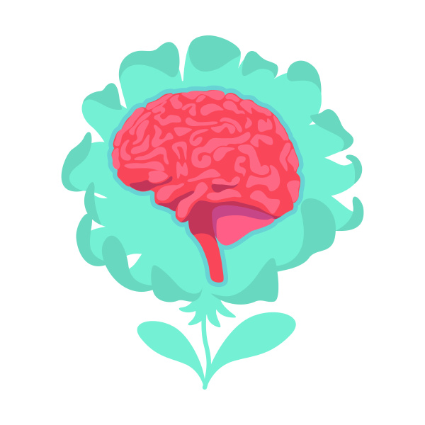 anatomical brain flat concept vector illustration