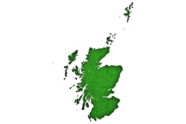 map of scotland on green felt