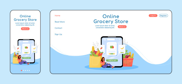 online grocery store adaptive landing page